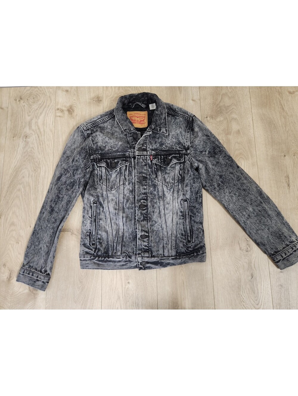 VTG Levis Red Tab WPL423 Men Grunge Preppy Y2K Black Goth Denim Jean Jacket.Sz S